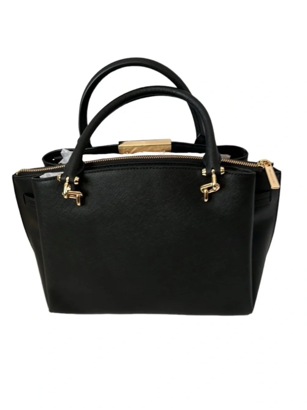 Michael Kors Black Leather Satchel Crossbody Bag QVC Exclusive NWT - Picture 5 of 13